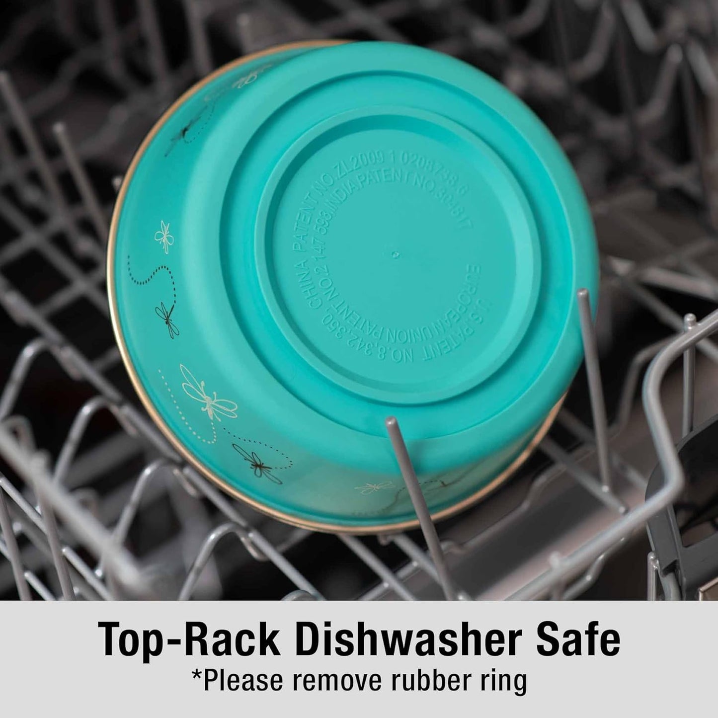 Loving Pets Bella Dog Bowls- Stainless Steel Dog & Cat Bowls - Spill Proof Dog Food Bowl, Cat Bowl, Puppy Essentials & Pet Supplies Great for Home & Travel (Large 35-65 lbs, Dragonfly)