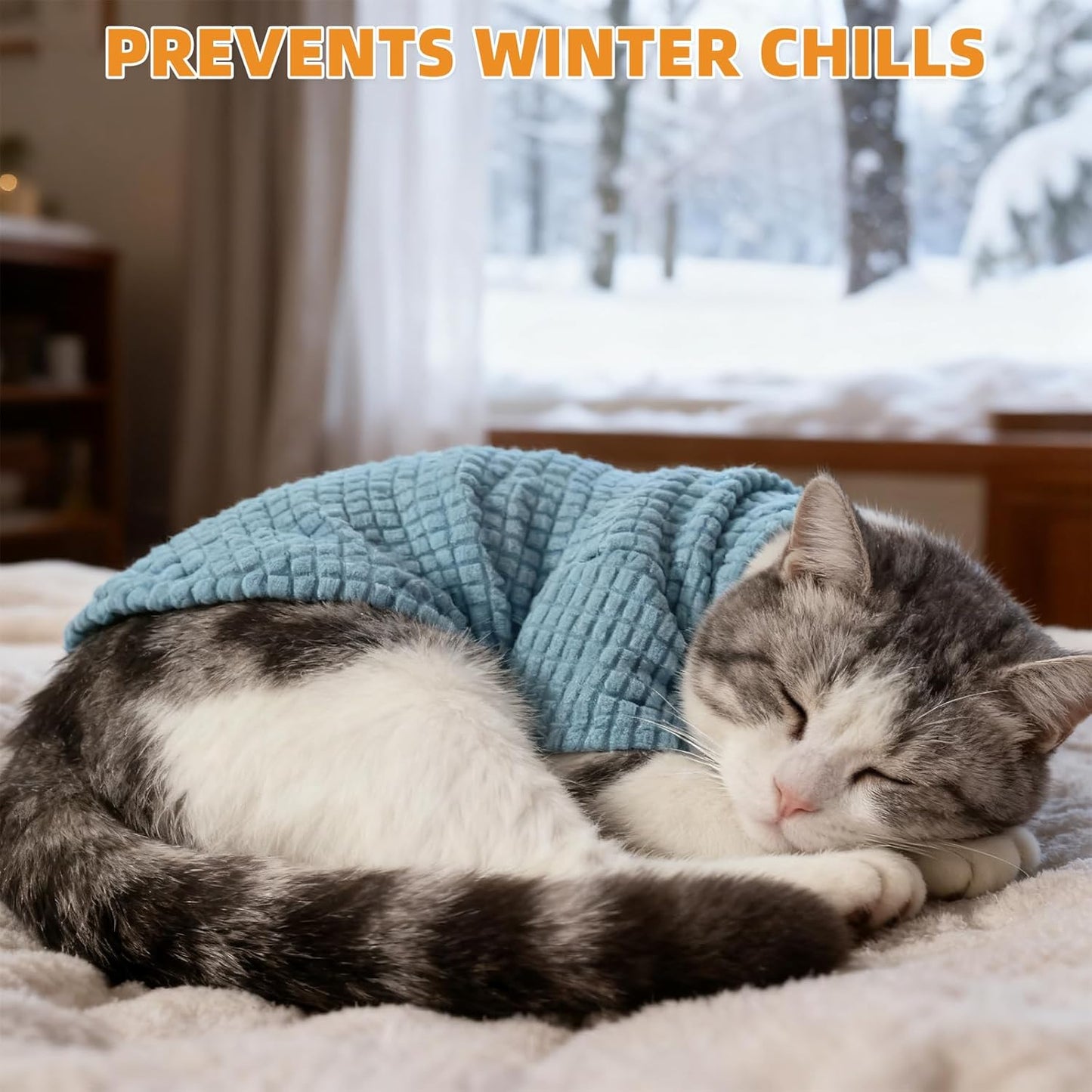 KOOLTAIL Cat Sweater for Sphynx - Soft Fleece Sweaters for Cats Only, Elastic Pet Clothes with Sleeves, Thick Winter Warm Cold Weather Apparel for Hairless Cat, Puppy Pajamas for Small Dogs, Blue M