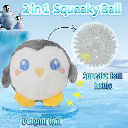 DKING 3Pack Squeaky Dog Balls,2 in1 Funny Puppy Ball Toys,Birthday Dog Toy for Small Medium Dogs (Ocean Ball)