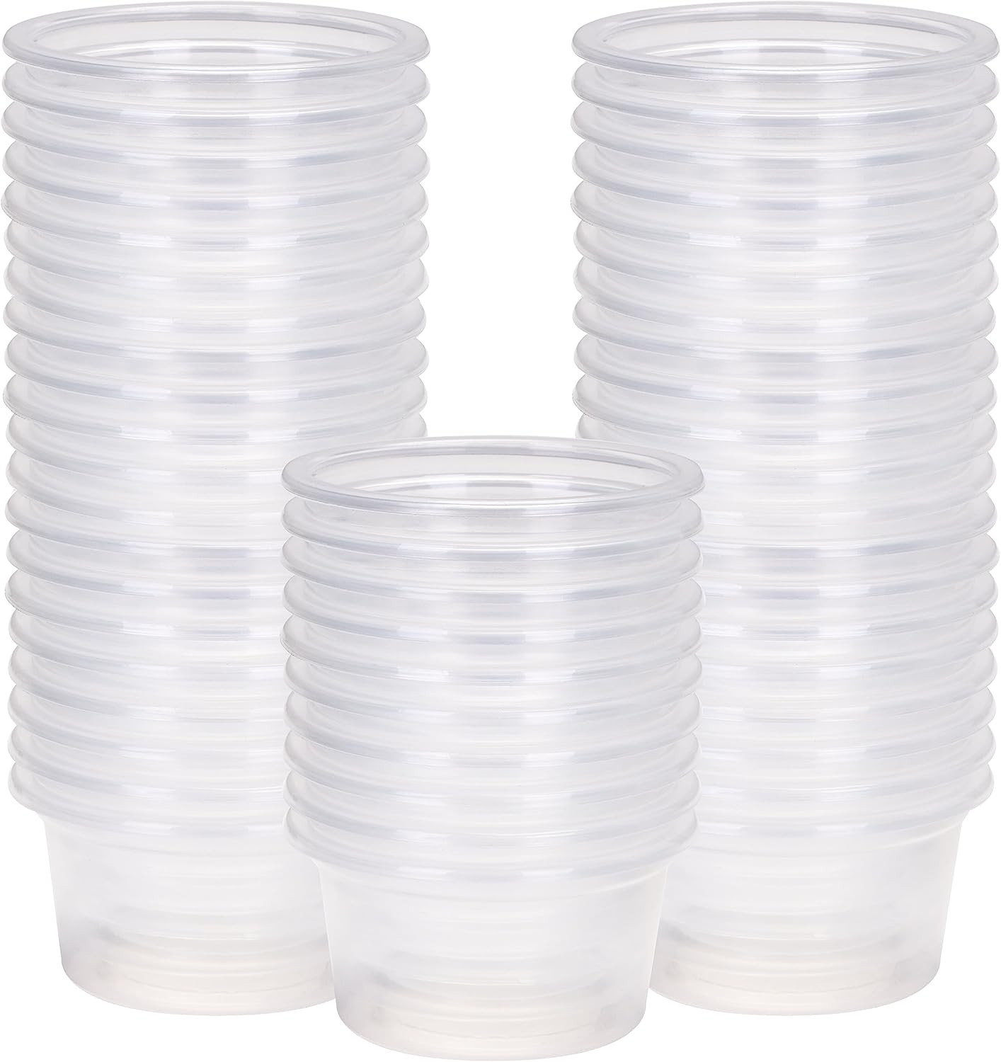 AIICIOO Gecko Feeder Ledge Cup 1oz Plastic Bowls 50 Pack Reptile Food Feeder Water Dish Ledge Accessories Bowls for Crested Gecko Lizards Chameleon Spiders Snake Frogs