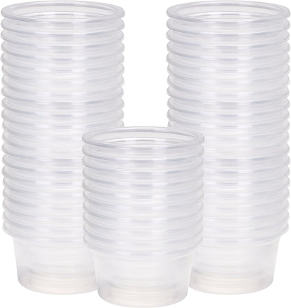 AIICIOO Gecko Feeder Ledge Cup 1oz Plastic Bowls 50 Pack Reptile Food Feeder Water Dish Ledge Accessories Bowls for Crested Gecko Lizards Chameleon Spiders Snake Frogs