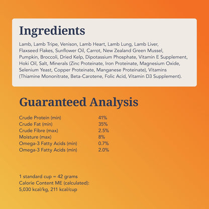 K9 Natural Lamb and Venison Freeze Dried Dog Food, High-Meat and Natural Complete Meal or Meal Toppers for Dogs, Grass-Fed Lamb and Venison from New Zealand, Grain-Free, GMO-Free, 17.6 Ounces