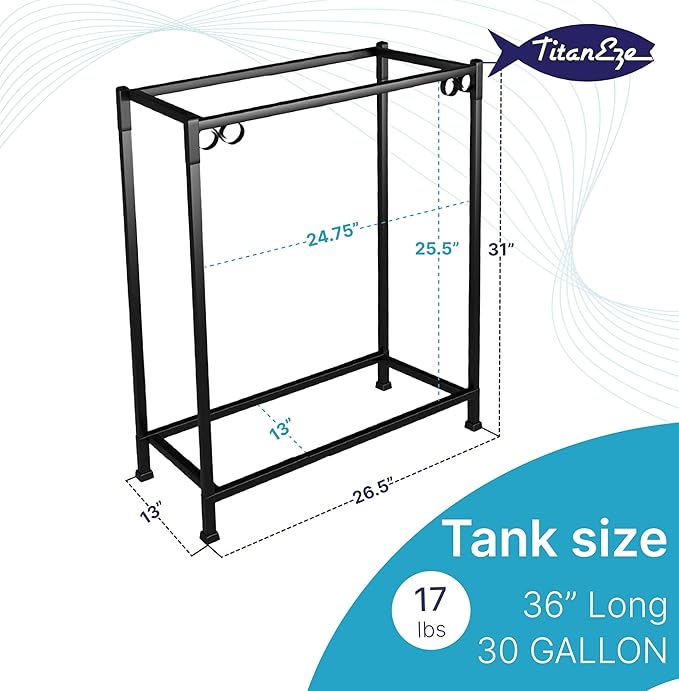 TITANEZE 15 to 20 Gallon Double Aquarium Stand (2 Stands in 1), Fish Tank Stand, Bird Cage Stand, 26.5" W x 31" H x 13" D
