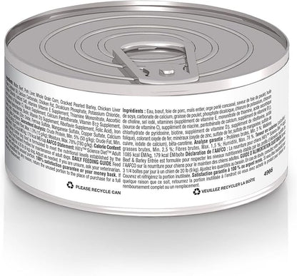 Hill's Science Diet Adult 1-6, Adult 1-6 Premium Nutrition, Wet Dog Food, Beef & Barley Loaf, 5.8 oz Can, Case of 24