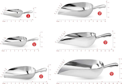 New Star Foodservice 34608 One-Piece Cast Aluminum Round Bottom Bar Ice Flour Utility Scoop, 85-Ounce, Silver (Hand Wash Only)