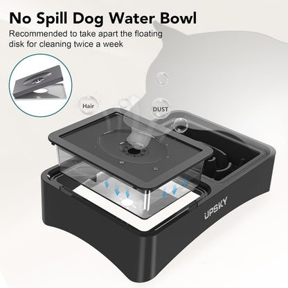 UPSKY 2-in-1 Elevated Dog Bowls Slow Feeder, 4 Height Adjustable Raised Bowls Stand, No Spill Dog Water Bowls, Anti-Slip Food and Water Bowl for Small Medium Dogs(Not Include Stainless Steel Bowl)