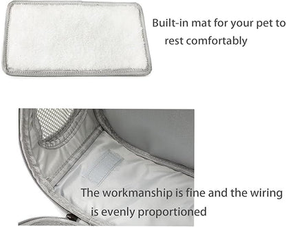 Portable Travel pet Backpack Carrier Small Animal Travel Bag for Hamster, Guinea Pig, Bird, Cat, Rabbit, Pink (Grey)