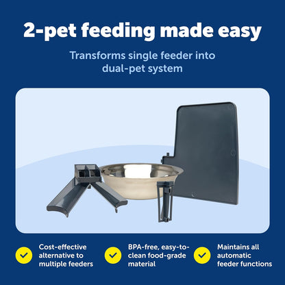 PetSafe 2-Pet Meal Splitter with Bowl - Designed for PetSafe Smart Feed and Healthy Pet Simply Feed Automatic Cat Feeder - No-Mess Food Dispensing - Includes Privacy Panel