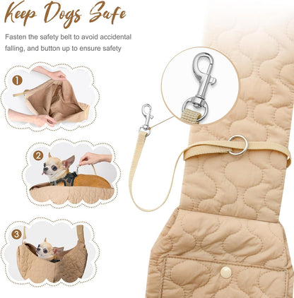 Dog Sling for Small Dogs, Front Dog Sling Carrier, Padded Adjustable Pet Soft Carrier with Adjustable Shoulder Strap, Travel Safety Harness Machine Washable for Small Cats Puppy Outdoor