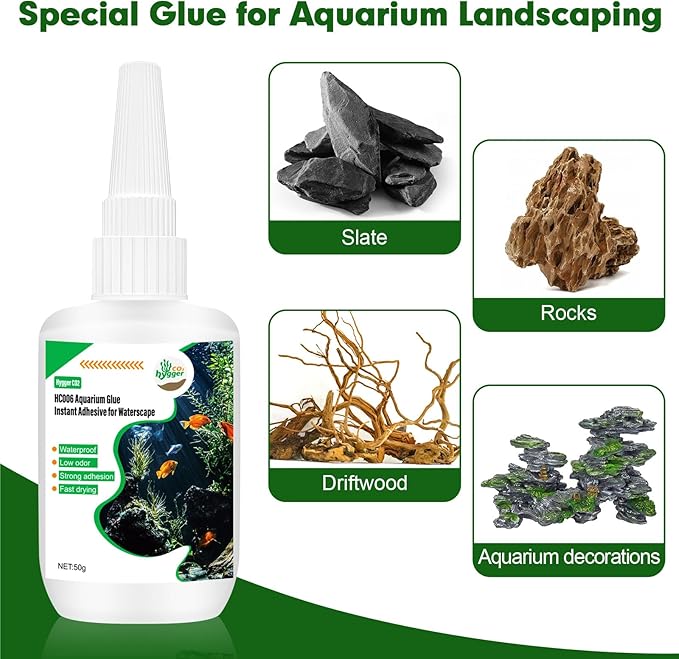 Natural Slate Stone Rocks with Special Liquid Glue, Mix of Rocks 3-6 inches and 1 Piece 8-10 inches, PH Neutral Stone for Aquascaping Aquariums, Paludariums, Reptile Enclosures (4.1 - 4.6 lbs)