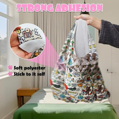 Cat Wrap for Cutting Nails Large Size 31.5in Self-Adhesive Cat Grooming Wrap Cat Nail Clipper Hammock Cat Restraint for Nail Clipping Cat Grooming Supplies(Under 18lbs)