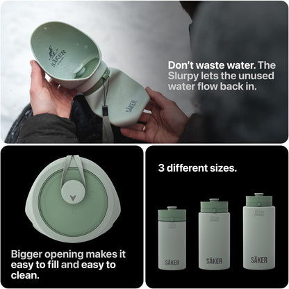 SÄKER Portable Dog Water Bottle, Collapsible Water Bottle for Dogs Perfect for Walking, Hiking and Outdoors | Works as a Portable Water Bowl | Designed in Montreal - 550ml