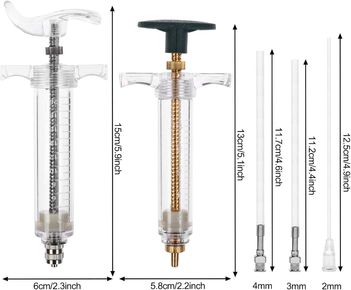 OBANGONG 2 Sets Hand Feeding Syringe for Birds, 20ml & 10ml, Plastic, Non-Sterile, 1 Count