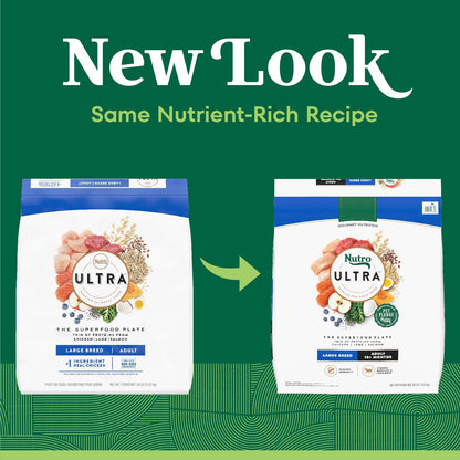 Nutro Ultra Adult Large Breed Dry Dog Food, Chicken, Lamb and Salmon Protein Trio, 30 lb. Bag