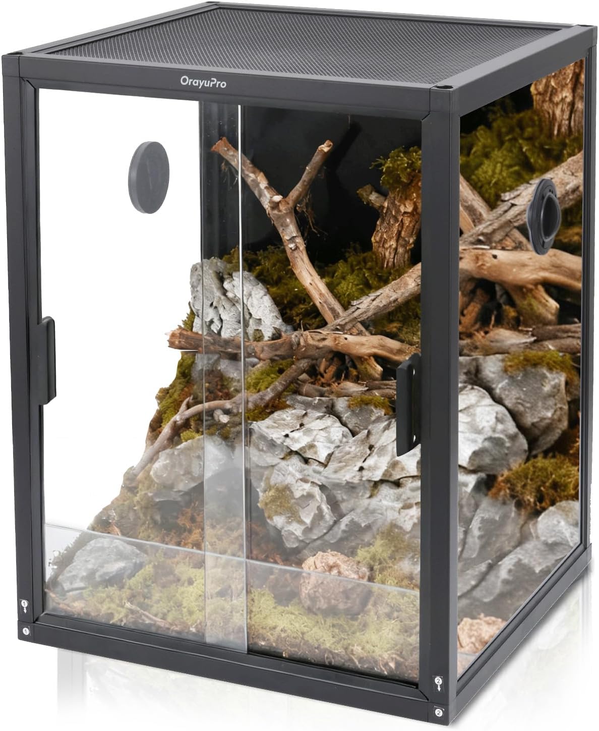 30 Gallon Reptile Tank, 18x18x24 inch PVC Reptile Terrarium, Lightweight Enclosure for Arboreal Gecko Lizard Snake Frog Chameleon