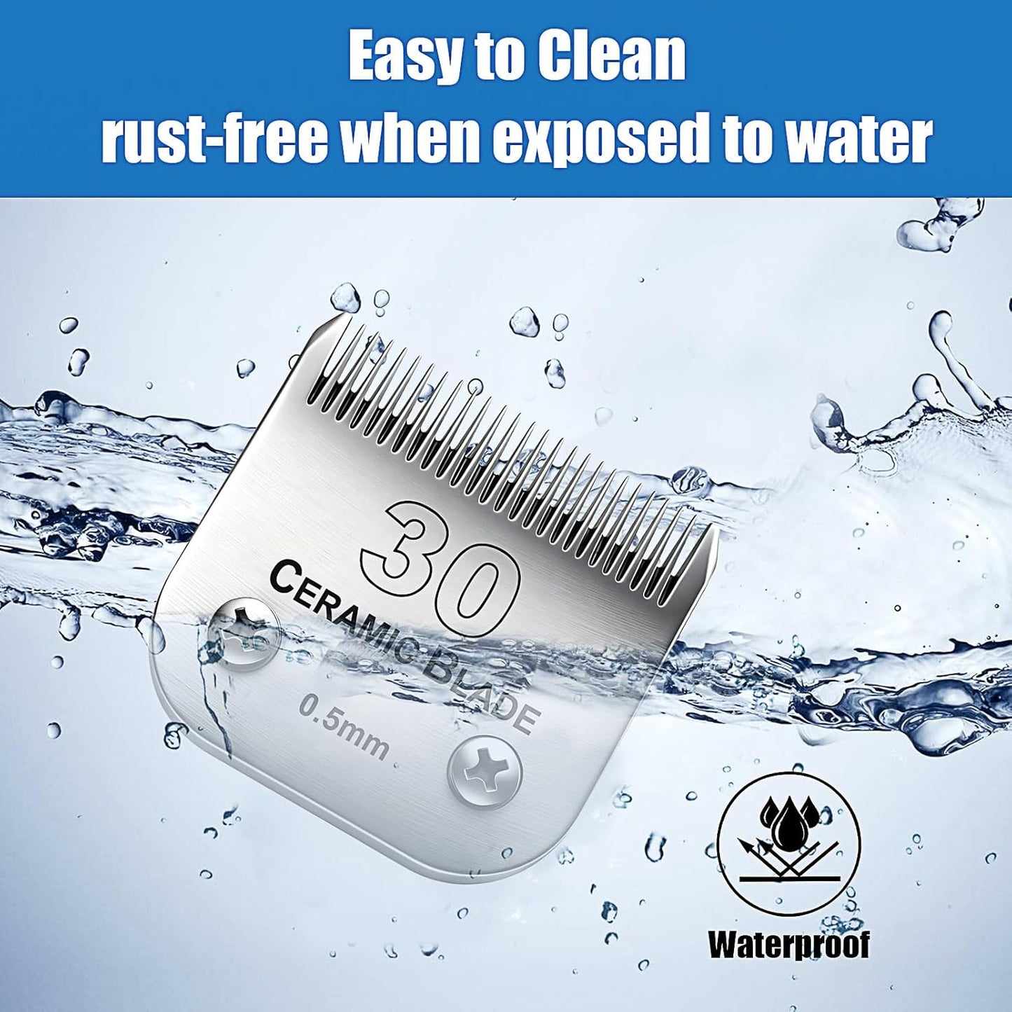 Dog Grooming Replacement Blades Compatible with Andis Dog Clipper, Dog Clipper Blades Compatible with Oster A5,Wahl KM-10 Series Dog Clipper,#30 Blades (0.5mm)