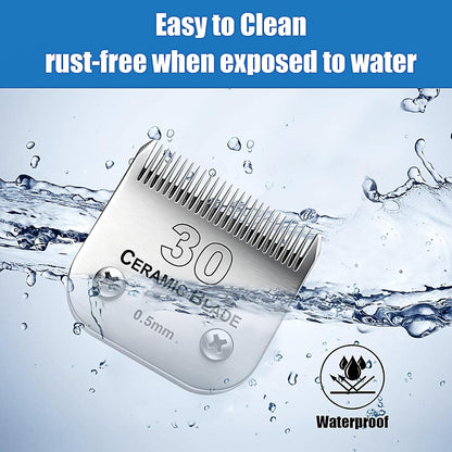 Dog Grooming Replacement Blades Compatible with Andis Dog Clipper, Dog Clipper Blades Compatible with Oster A5,Wahl KM-10 Series Dog Clipper,#30 Blades (0.5mm)