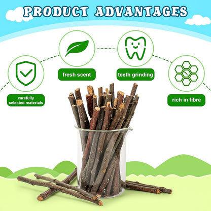 600g/1.3lb Apple Sticks Chew Toys for Guinea Pigs Rabbit Teeth Grinding Treats Toys for Bunny Chinchillas Hamster Gerbil Parrot Small Animal Pet Supplies
