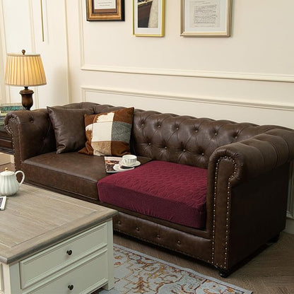 Nanbowang Waterproof Dog Bed Replacement - Washable Pet Bed Cover, Quilted, Lovely Puppy Bed for Dog/Cat (32x44x6, Burgundy)