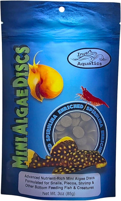 Mini Algae Discs - Sinking Diet for Snails, Shrimp & Bottom Feeding Fish (3oz (85g))