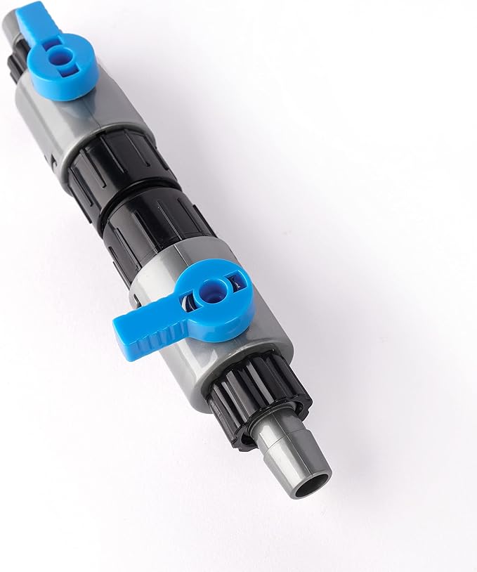 LANDEN Double Tab Connector for Aquarium, Canister Filter Hose Connector, Fish Tank Water Flow Control, Quick Release Valve, (1/2"(12/12mm))