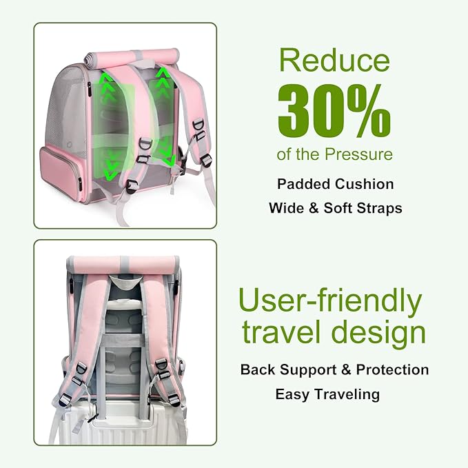 Parrot Carrier Backpack with Front Zipper Opening, Bird Travel Carrier Cage with Standing Perches and Metal Tray, Breathable Portable Transport Bag for Parakeet, Budgie, Conure, Cockatiel, Parrot