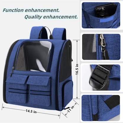 Cat Backpack Carrier Small Dogs Backpack Carrier,Large Space Breathable Cat Bubble Backpack,Shaded Puppy Backpack Carrier,Ventilated for Travel, Hiking,Cycling,Shopping,and Vet