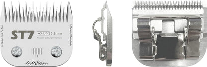 Detachable 7-Skip Tooth Ultra Edge Dog Clipper Blade - Constructed of Carbonized Steel, Resists Heat and Rust with Long-Lasting Sharp Edges - A5 Series (ST7: 1/8" (3.2MM))