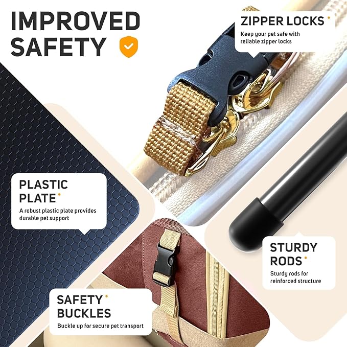 Large Cat Carrier Soft Dog Carrier for Small Dogs Pet Bag Carriers for Cat Dog Travel Bag Large Small Dog Puppy Kitten Rabbit Bunny Airline Approved for Traveling (M Brown)