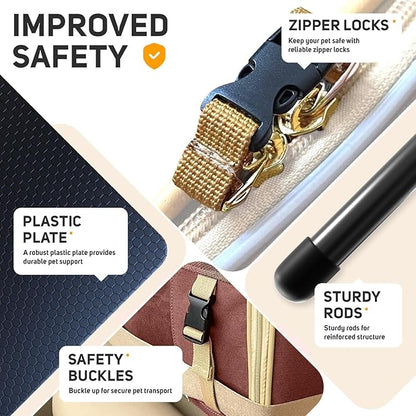 Large Cat Carrier Soft Dog Carrier for Small Dogs Pet Bag Carriers for Cat Dog Travel Bag Large Small Dog Puppy Kitten Rabbit Bunny Airline Approved for Traveling (M Brown)