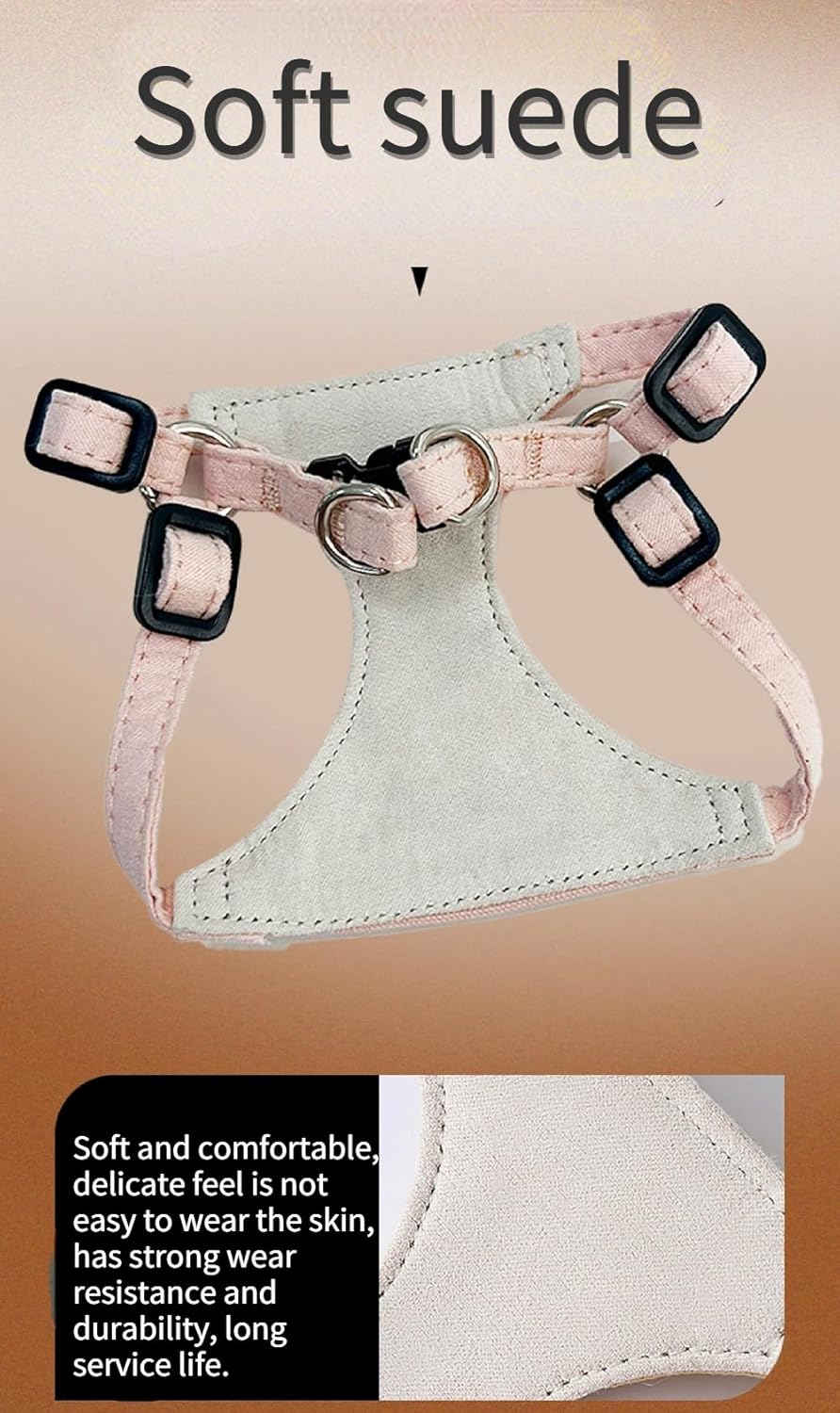 Rabbit Harness and Leash - Adjustable Bunny Harness Escape Proof for Walking Runnig Hiking Camping Outdoor - Cute Small Animal Harness Leash Set (Small,Yellow)