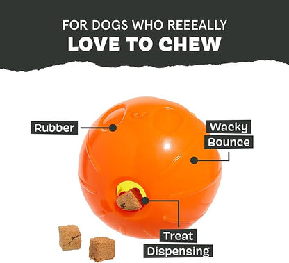 Barkbox Pumpkin Prodigy Dog Toy | Halloween Treat-Dispensing Rubber Dog Toy for Aggressive Chewers | Durable Dog Chew Toy for Medium Dogs & Puppy Essentials