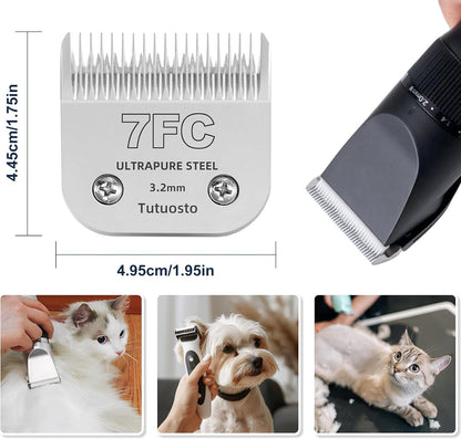 Clipper Blades Pet Grooming Clipper Replacement Blades Detachable Blade Compatible with andis/wahl/Oster Dog Clippers (10#&7FC)