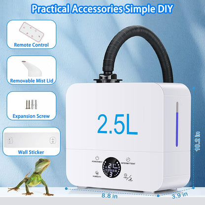 Reptile Humidifiers, Reptile Fogger for Terrariums, Smart Touch Screen Adjustable Fogger with Timer, Intelligent Constant Humidity Reptile Fogger for Reptiles/Amphibians