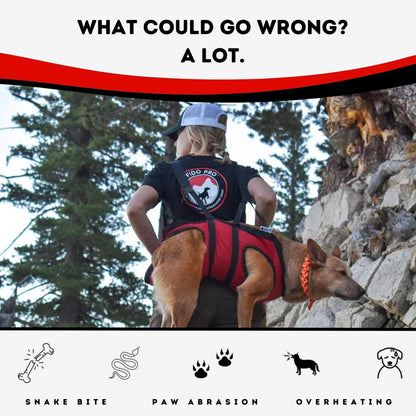 Fido Pro Airlift Emergency Dog Rescue Sling - XL 2 Person Carry System for Extra Large Dogs - Adjustable Shoulder Padding - Lightweight, Packable Dog Sling for Hiking, Skiing - Fits Dogs 70-160 lbs