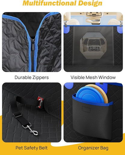 JOYTUTUS Back Seat Extender for Dogs with Dog Bed Mat, Back Seat Extender for Dogs with Hard Bottom, Blanket for Pets Back Seat Pet Cover for Travel Waterproof Dog Hammock for Car SUV Truck