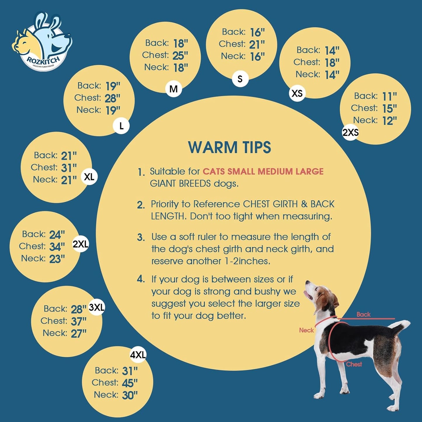 ROZKITCH Dog Thermals Winter Coat Soft Fleece Pullover Pajamas, Pet Windproof Warm Cold Weather Jacket Vest with Luminous Zipper, Jumpsuit Apparel Outfit Clothes for Small Dog Shark 2XS