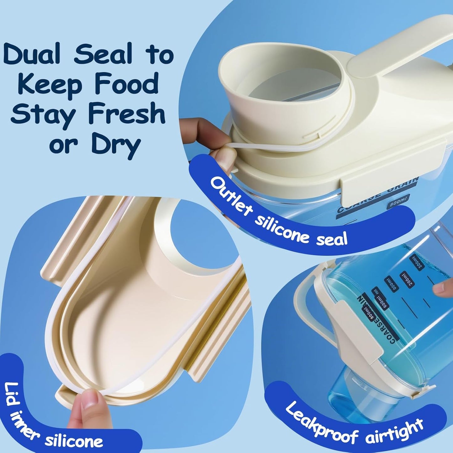 5-7lb Dog Food Storage Containers, Cat Food Container for 5-7 lbs, Dog food storage Airtight Storage with Measuring Cup, Can Lid and Can Scoop