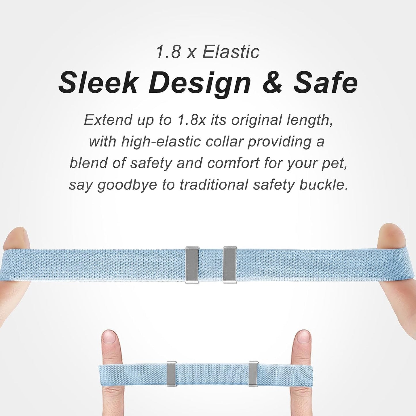 AirTag Cat Collar,Ultra Elastic Cat Tracker Collar with Apple Air Tag Holder, [Lightweight][Scratch Resistant] Stepless Adjustable GPS Pet Collar for Cats Kittens (Blue)