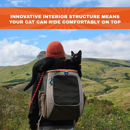 Travel Cat Backpack Carrier - The Navigator Convertible Pet Carrier Backpack - Cat Carrier Backpack with Fully Ventilated Mesh (Earth)