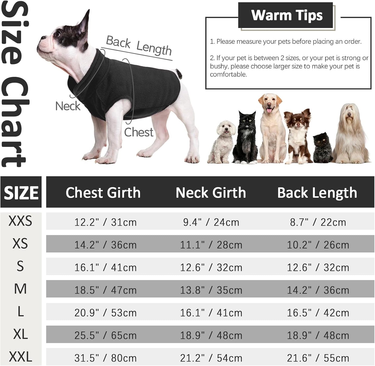 FUAMEY Dog Fleece Vest for Large Dogs,Warm Stretchy Dog Sweatshirts Pullover with Leash Hole Dogs Sweater Soft Pet Turtleneck Cozy Pet Vest Lightweight Sleeveless Black L