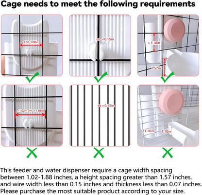 kathson Hanging Automatic Pet Food and Water Dispenser,Gravity Auto Rabbit Feeder for Cage,Guinea Pig Feeder and Waterer Set,Cat Food Bowl Dog Feeding Station for Bunny,Ferret,Chinchilla (Blue)