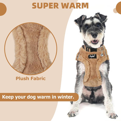 PUPTECK Adjustable Dog Harness Collar and Leash Set Step in No Pull Pet Harness for Small Medium Dogs Puppy and Cats Outdoor Walking Running, Soft Mesh Padded Reflective Vest Harnesses, Khaki M