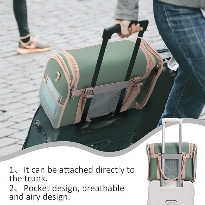 Airline Approved Pet Carrier Backpack, Waterproof PU Foldable Design with Light-Blocking Ventilation, TSA-Compliant Travel Bag for Cats & Small Dogs – Easy Hose Wash & 360° Breathable Mesh