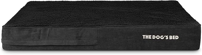 The Dog’s Bed Orthopedic Memory Foam Dog Bed, XL Black Plush, Pain Relief for Arthritis, Hip & Elbow Dysplasia, Post Surgery, Lameness, Supportive, Calming, Waterproof Washable Cover