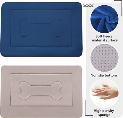 JoicyCo Extra Large Dog Bed Soft Dog Crate Pad Mat, 48 in Non-Slip Bottom Washable Dog Sleeping Mattress Pet Beds Cat Bed Kennel Pad, Dark Blue