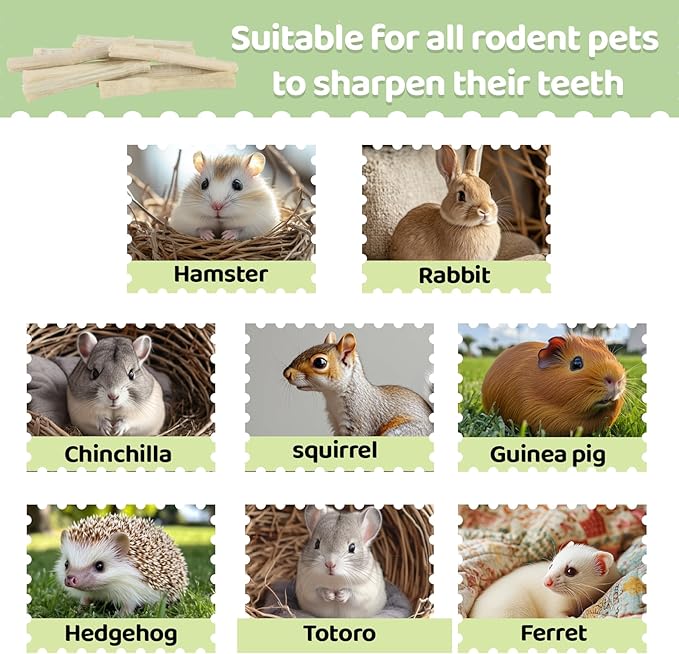 Sukh 240g Sweet Bamboo Chew Sticks - Natural Rabbit Bamboo Sticks Small Animal Chew Toy Bunny Molar Treats Atural Teeth Grinding Toys for Squirrel Guinea Pigs Chinchilla