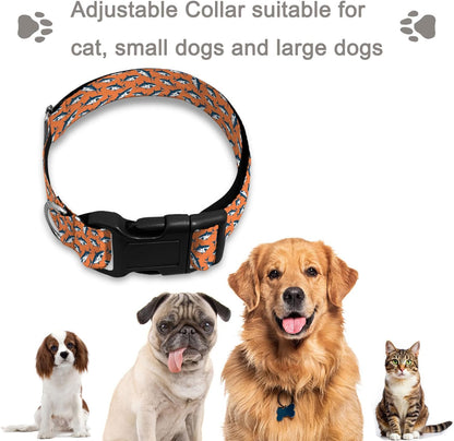 Sea Shark Ocean Orange Pet Collars Dog Collars Soft Elastic Neck Strap for Female Male Puppy Cats