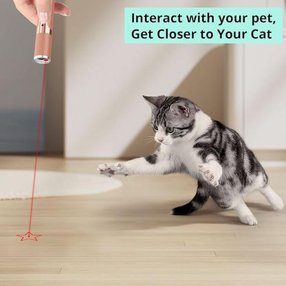 TBTeek Cat Toys for Indoor Cats, 2 Pieces, Rechargeable, 7 Adjustable Patterns, Interactive Kitten Pet Dog Red Dot Chase Light Toy for Cats Fun Playing Exercise(Rose Gold)