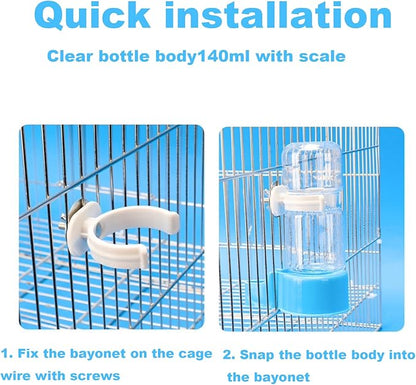3 Pcs Bird Water Dispenser,Set Pet Water Bottle for Small Parrots Lovebirds and Budgerigars Plastic Cage Drinkers Ideal for Cockatiels and Other Small Birds White Parrot Water Feeder